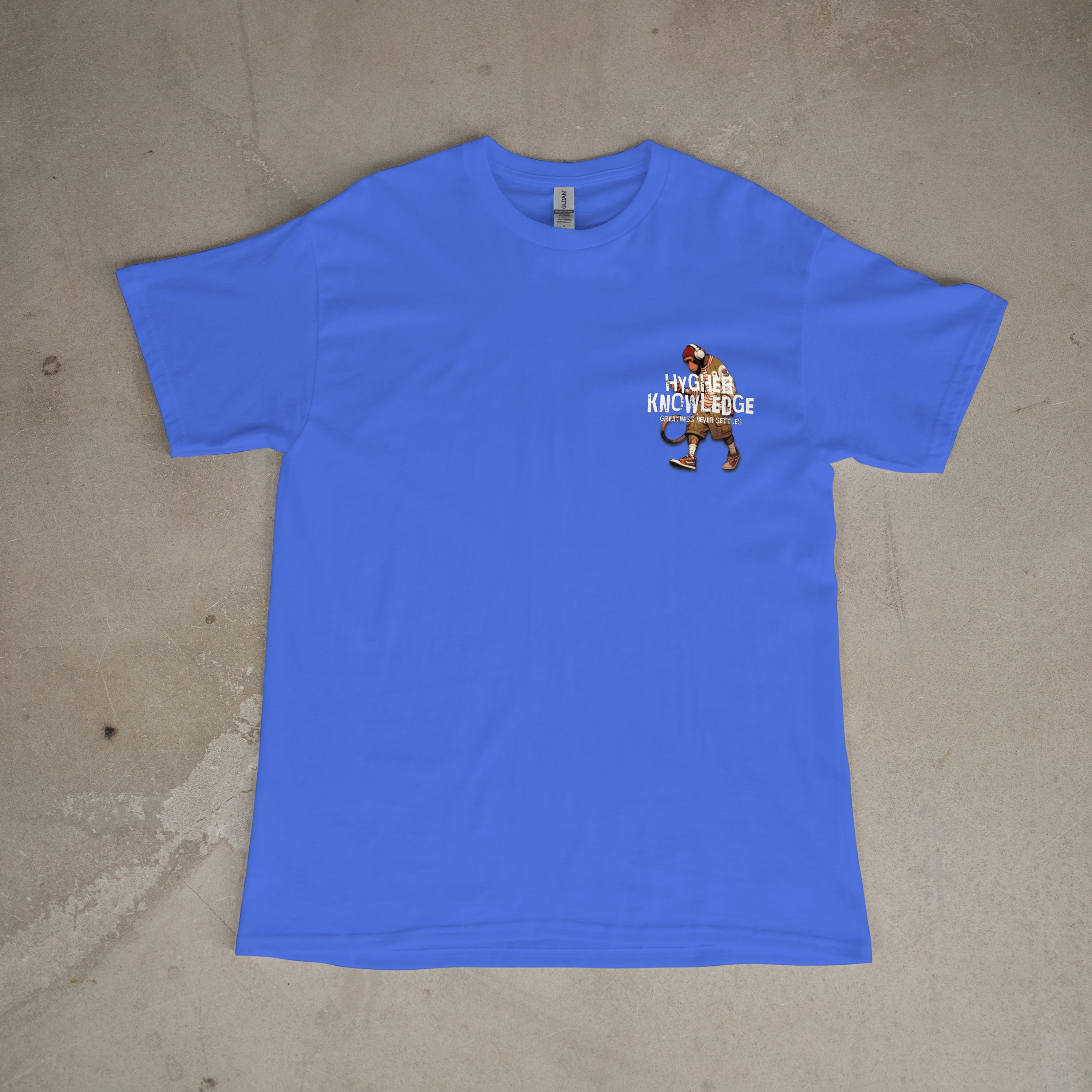 Short Sleeve Shirt Hygher Knowledge Front Logo Design White