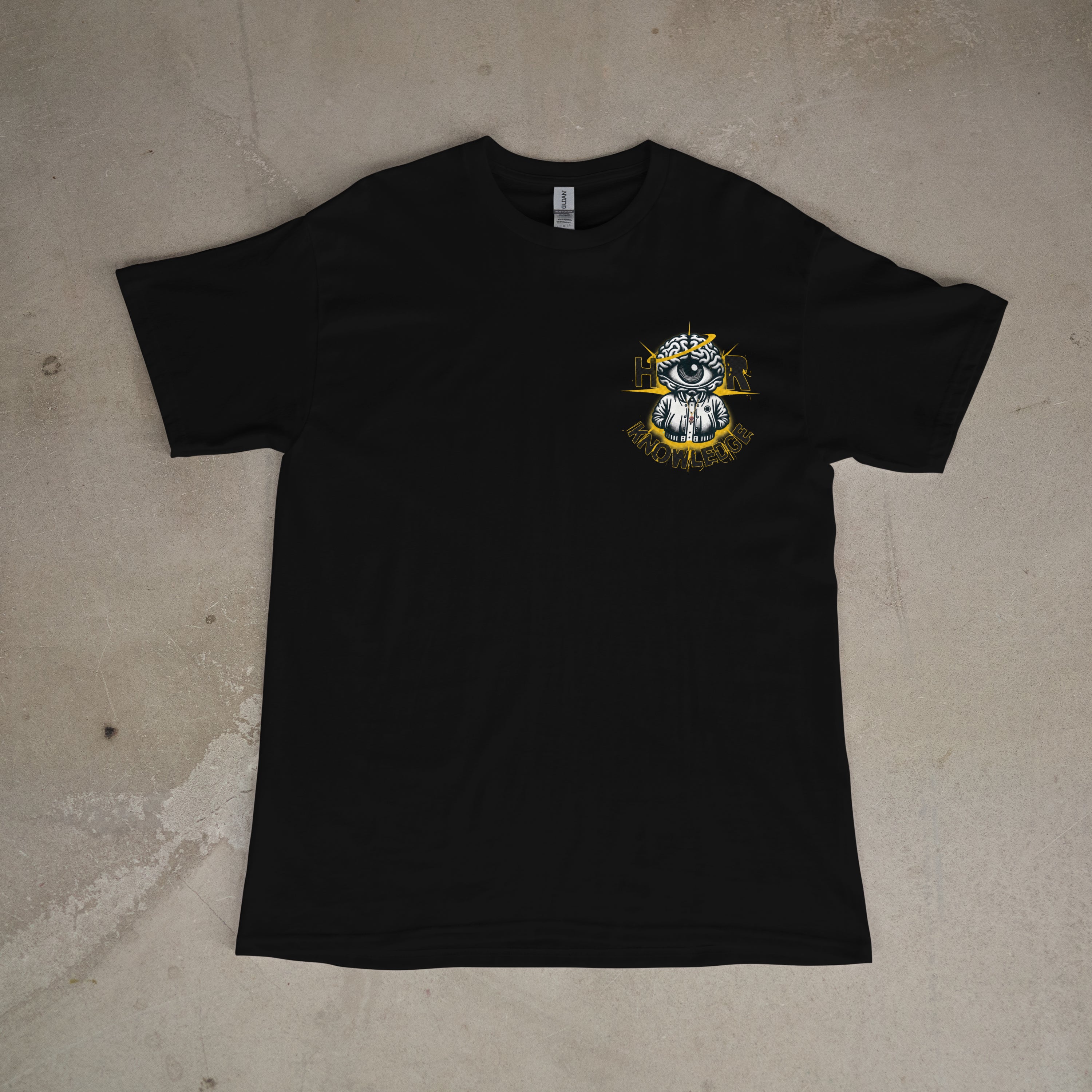 Hygher Knowledge Eye Of Knowledge T-Shirt Black And White Mascot