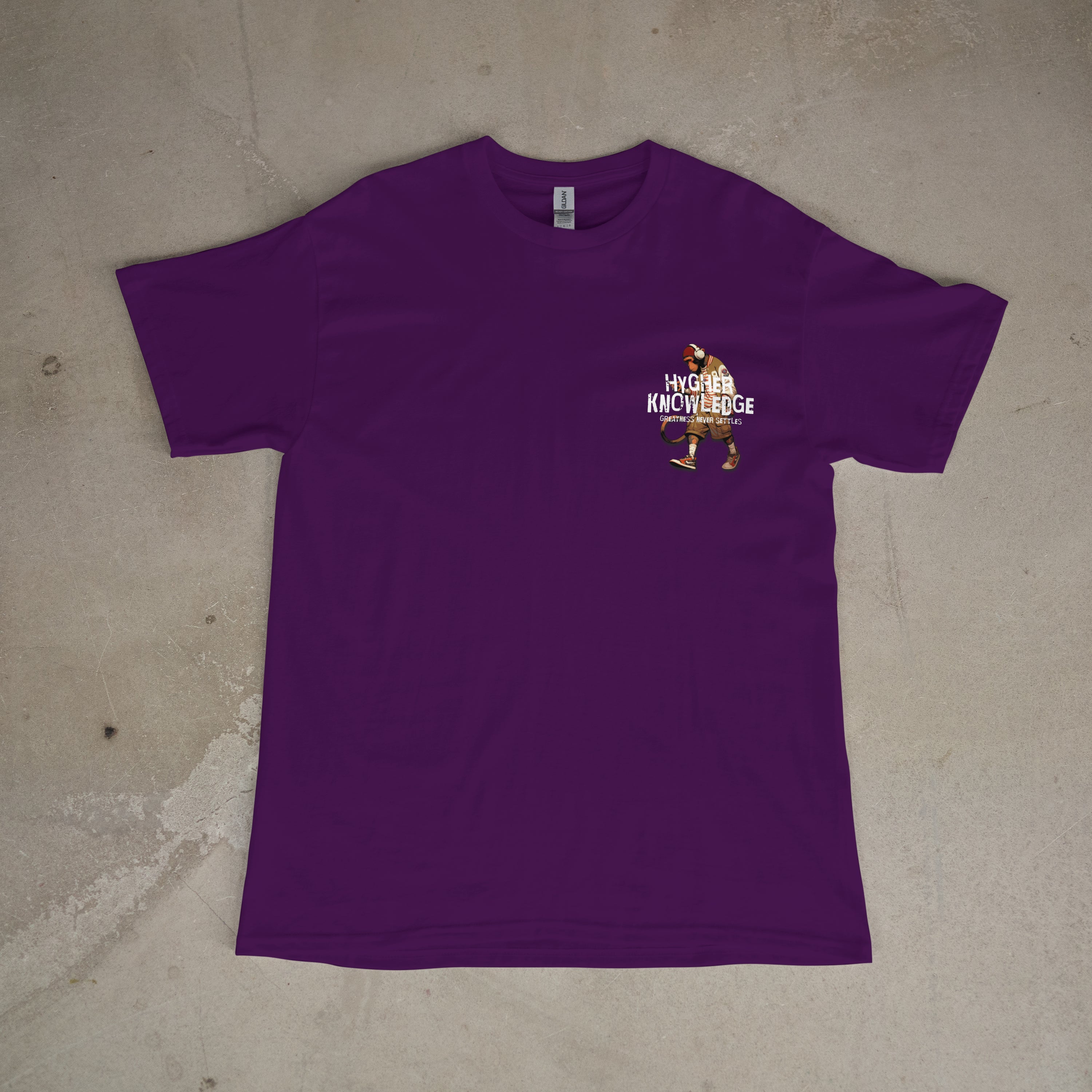 Short Sleeve Shirt Hygher Knowledge Front Logo Design White