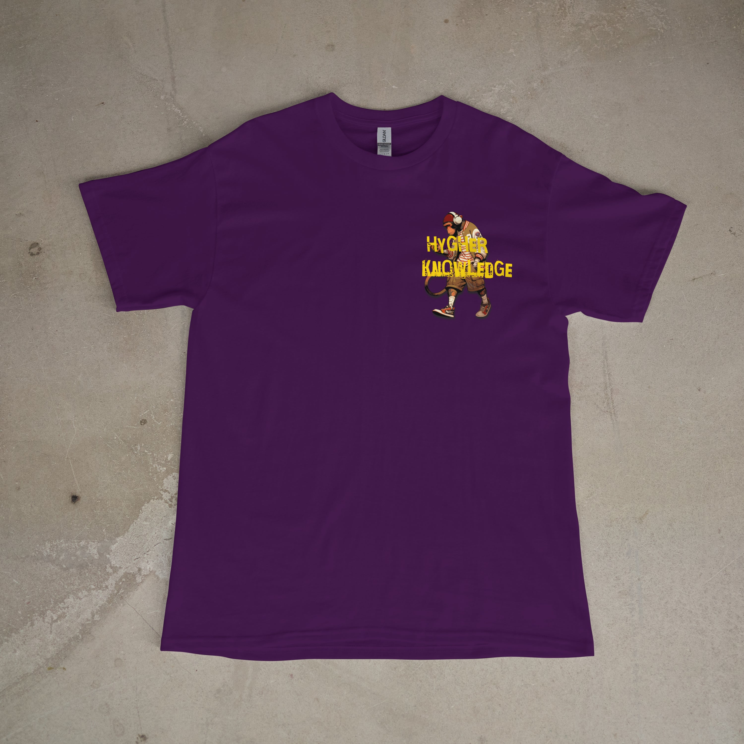 "Greatness Never Settles" Full Back Design with Gold Front Pocket Logo T Shirt