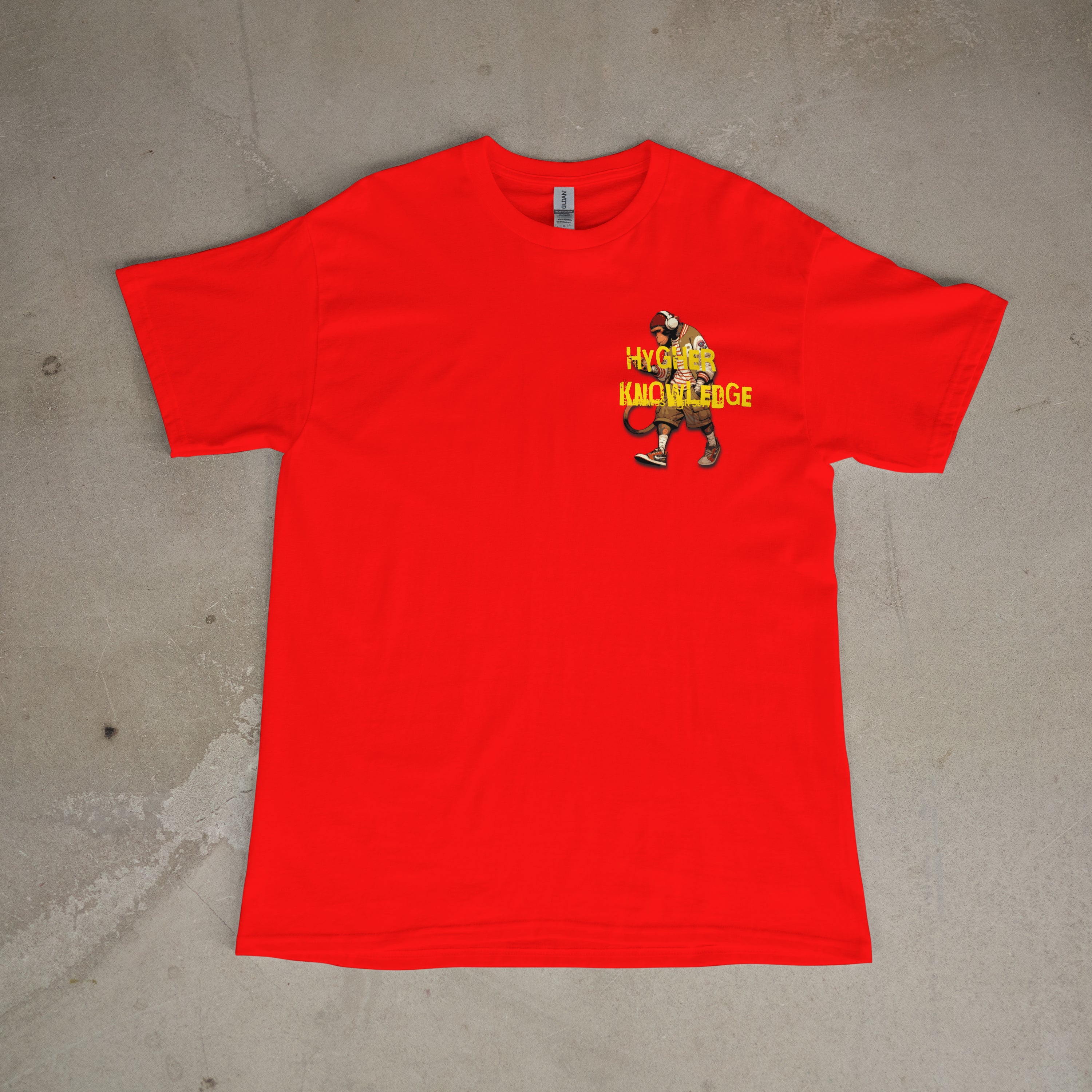 "Greatness Never Settles" Full Back Design with Gold Front Pocket Logo T Shirt