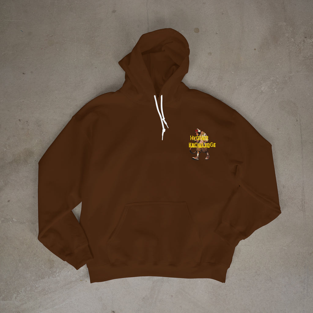"Greatness Never Settles" Full Back Design with Gold Front Pocket Logo Hoodie