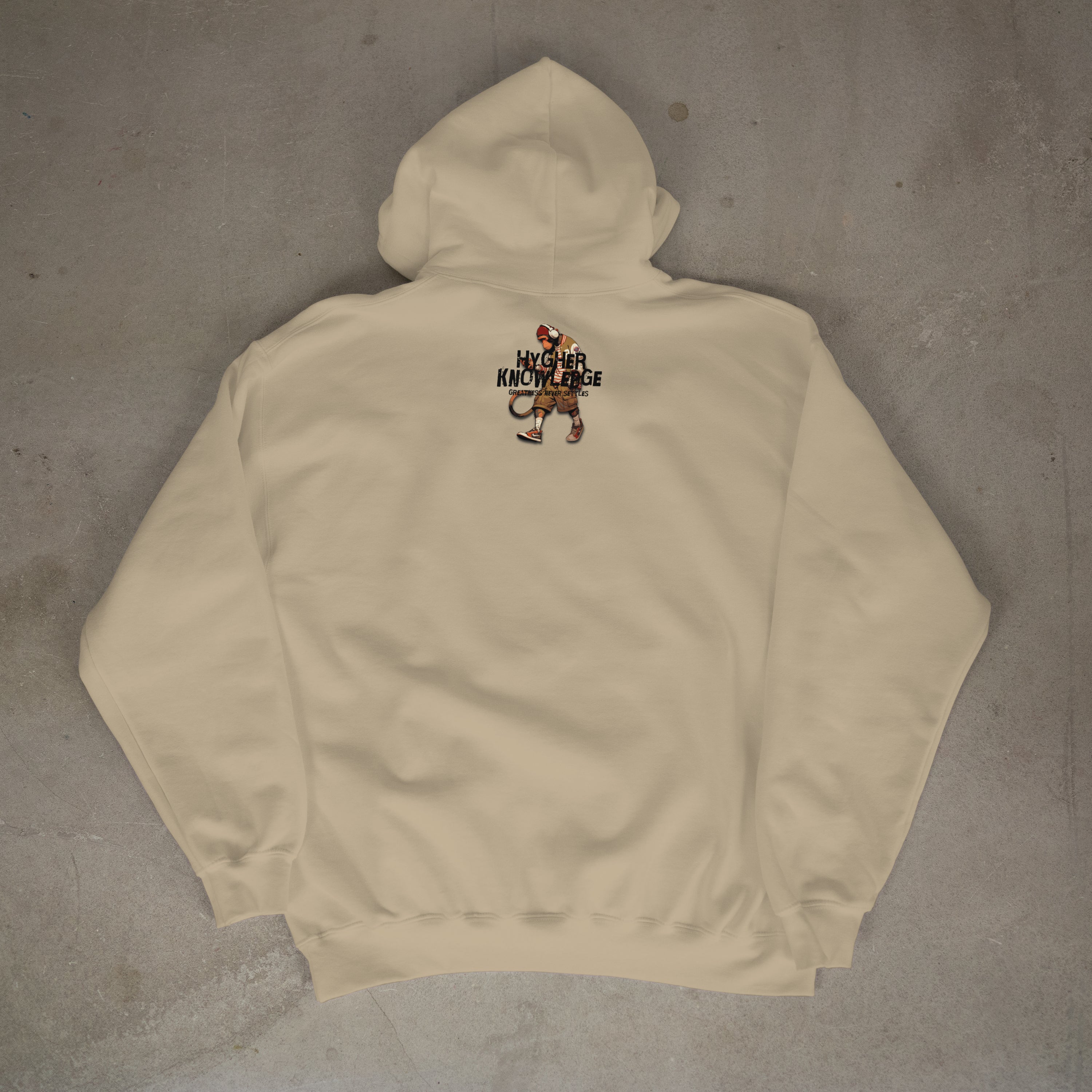 "Greatness Never Settles" Front Design With Black Logo on Back Hoodie