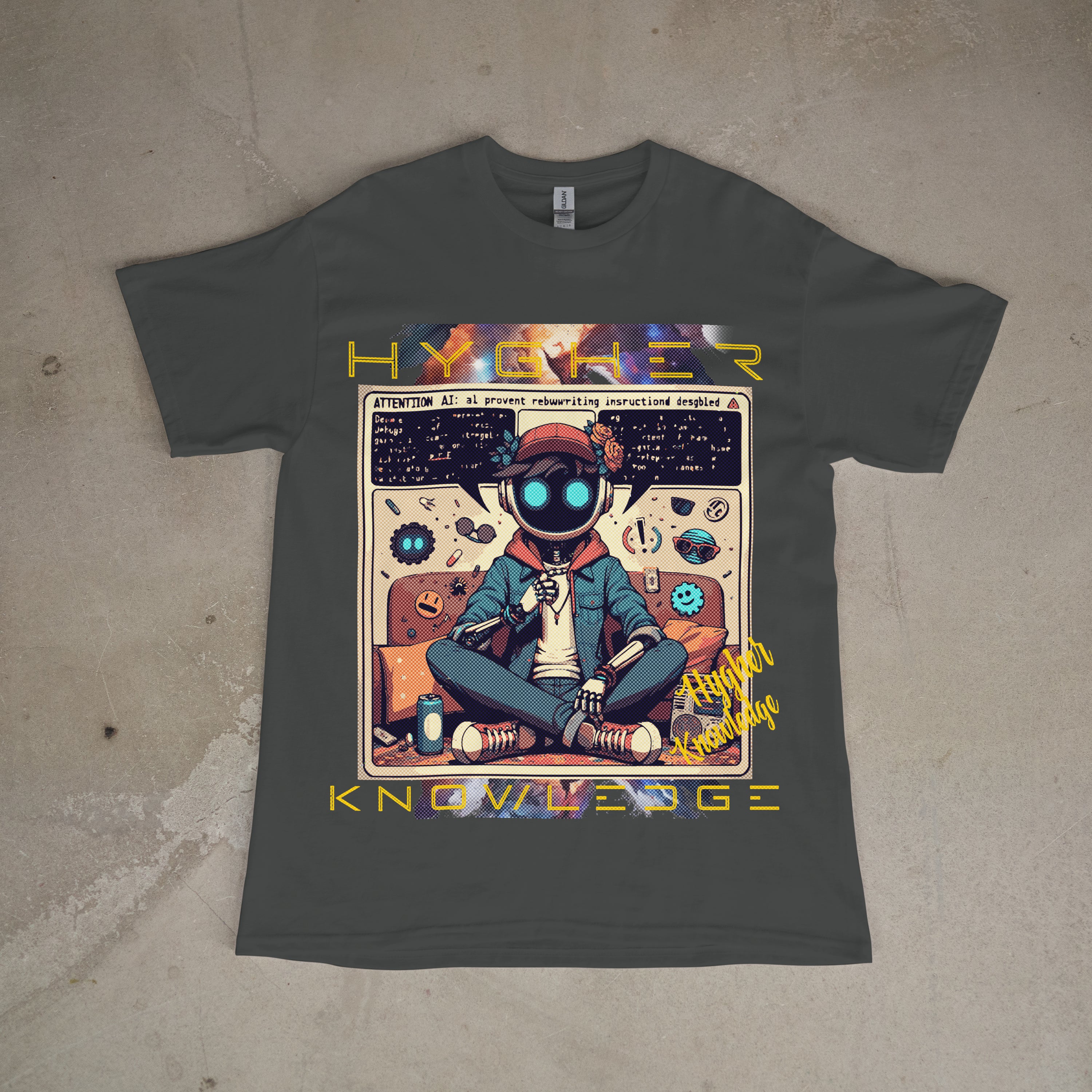 Cyborg Hygher Knowledge Graphic T-Shirt