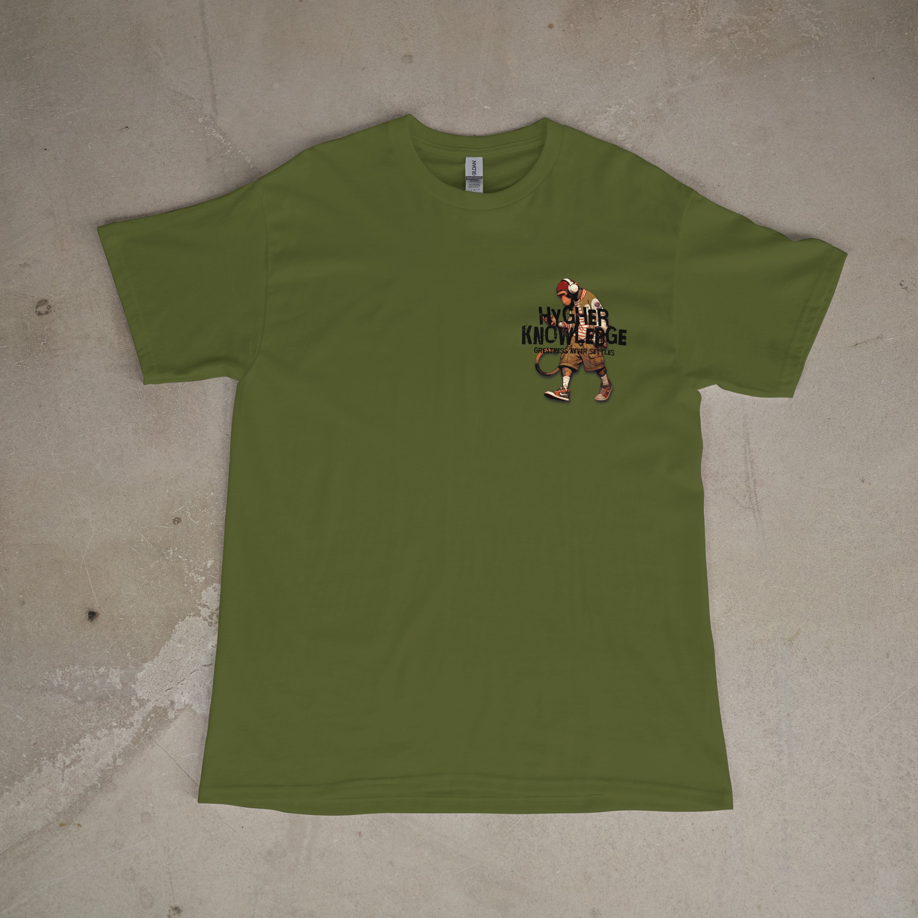 Short Sleeve Shirt Hygher Knowledge Front Logo Design Black