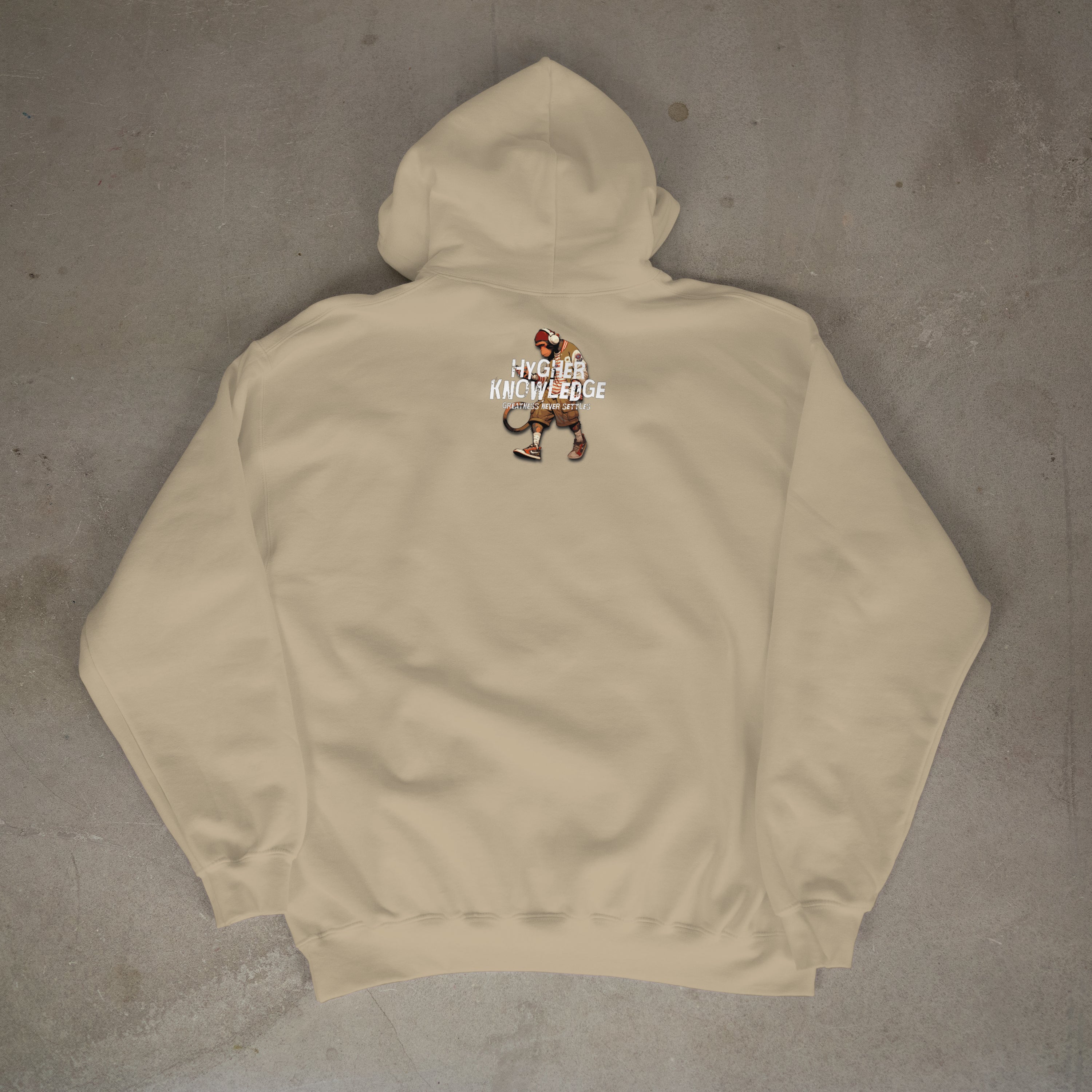 "Greatness Never Settles" Front Design With White Logo on Back Hoodie