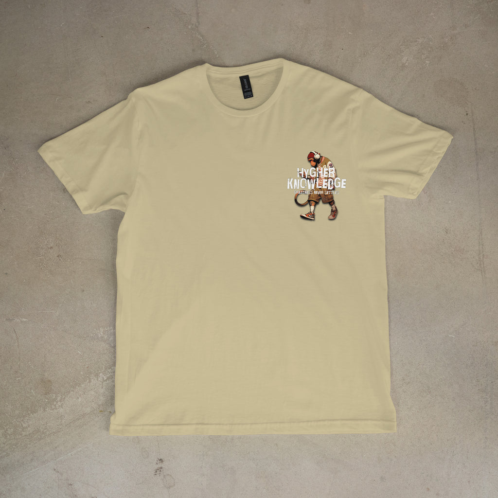 "Greatness Never Settles" Full Back Design with White Front Pocket Logo T Shirt