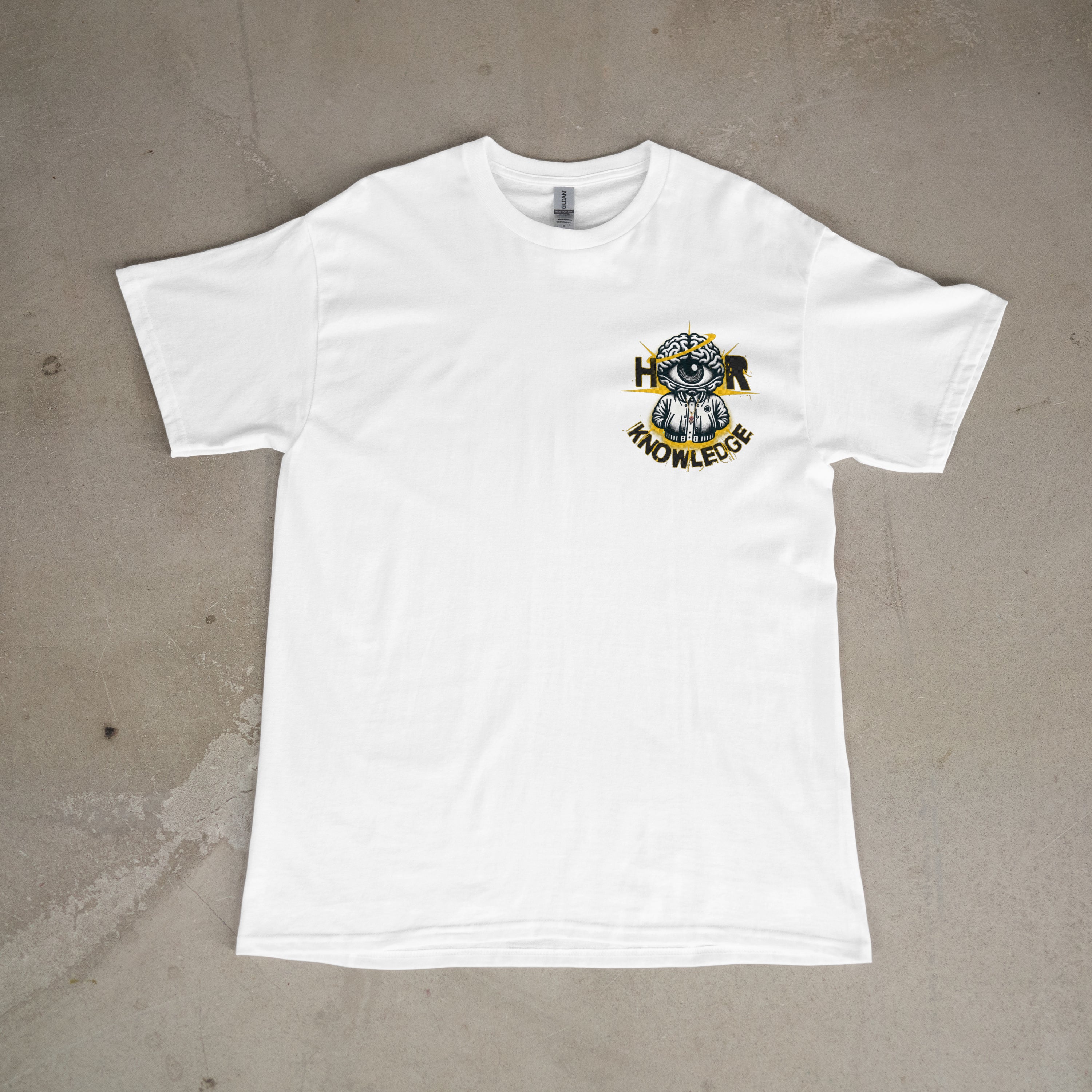 Hygher Knowledge Eye Of Knowledge T-Shirt Black And White Mascot