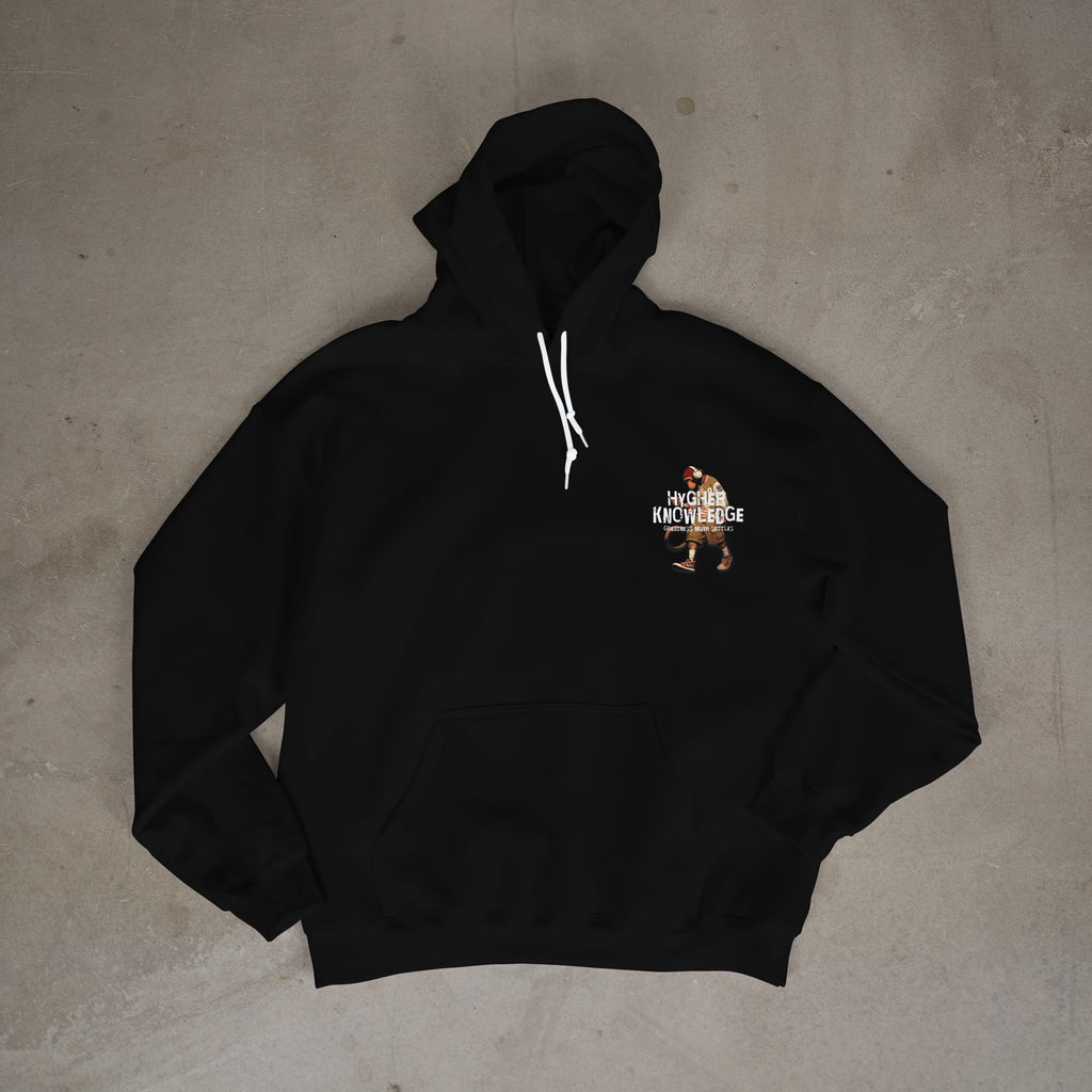 "Greatness Never Settles" Full Back Design with White Front Pocket Logo Hoodie