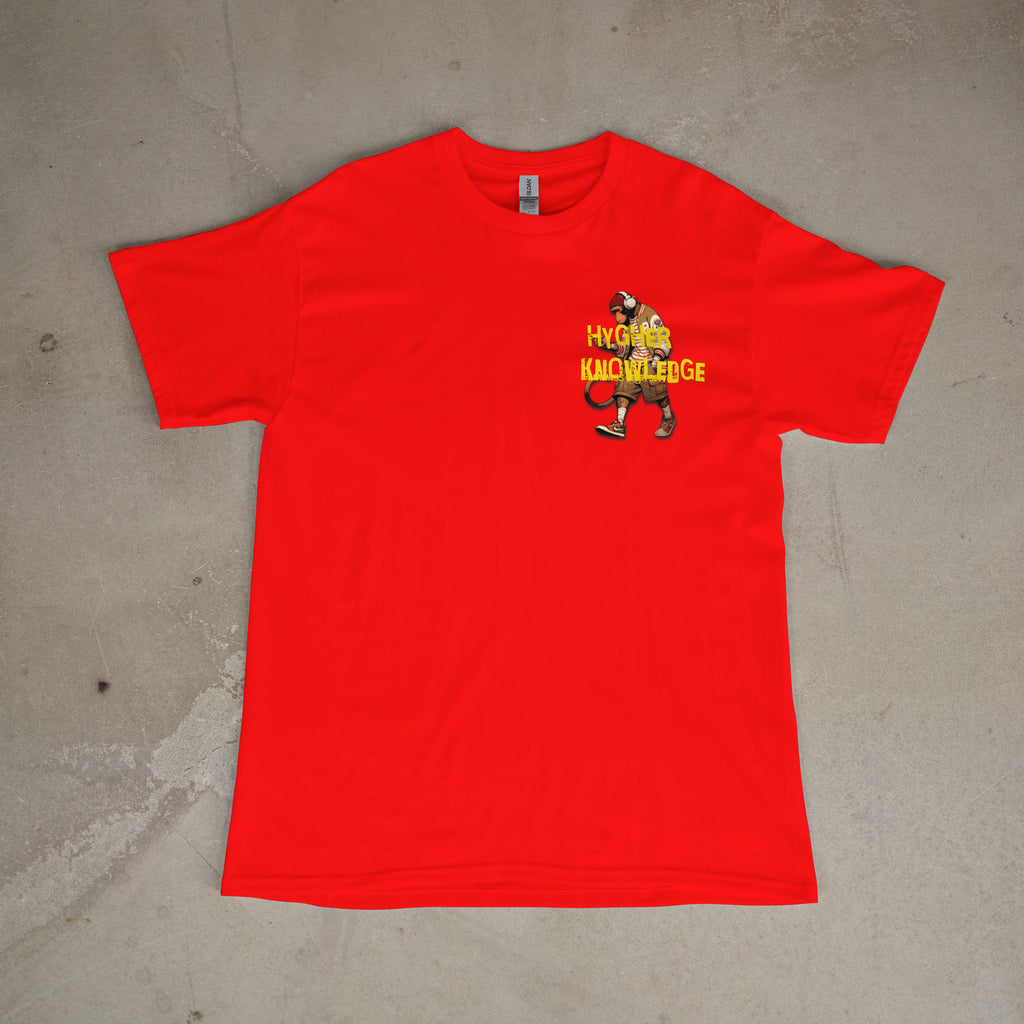 "Greatness Never Settles" Full Back Design with Gold Front Pocket Logo T Shirt