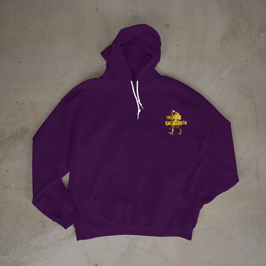 "Greatness Never Settles" Full Back Design with Gold Front Pocket Logo Hoodie