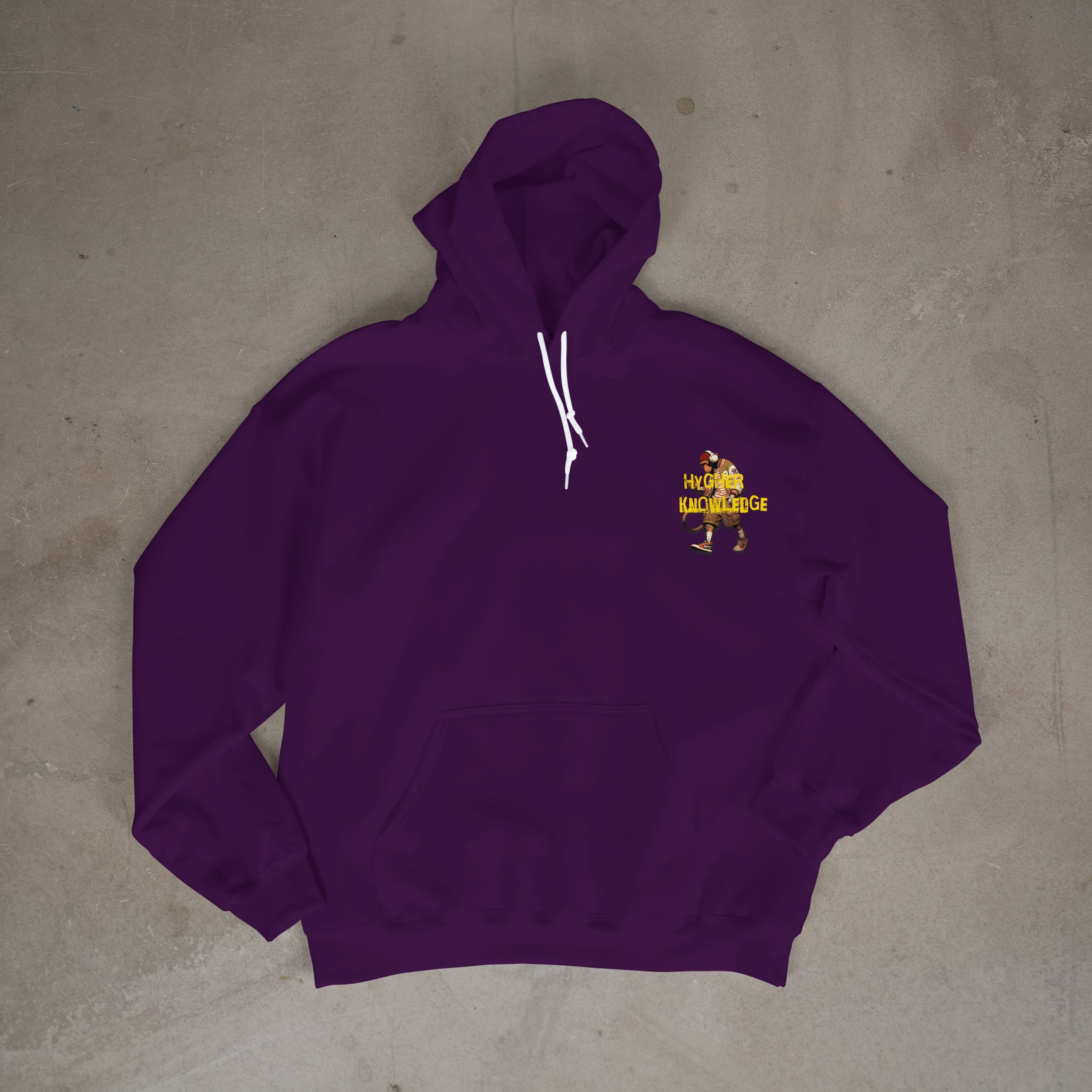 Hygher Knowledge Hoodie Front Logo Design Gold