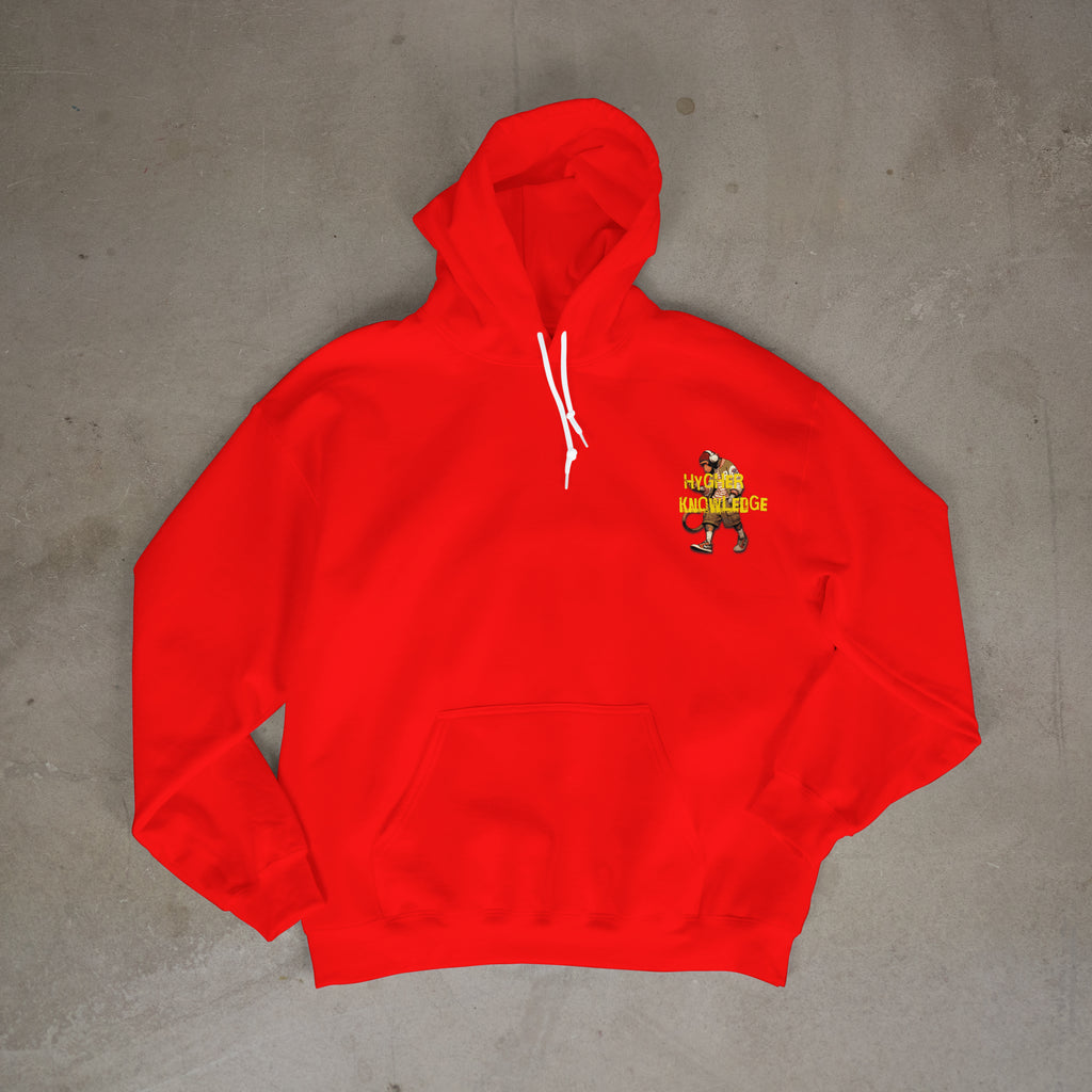 "Greatness Never Settles" Full Back Design with Gold Front Pocket Logo Hoodie
