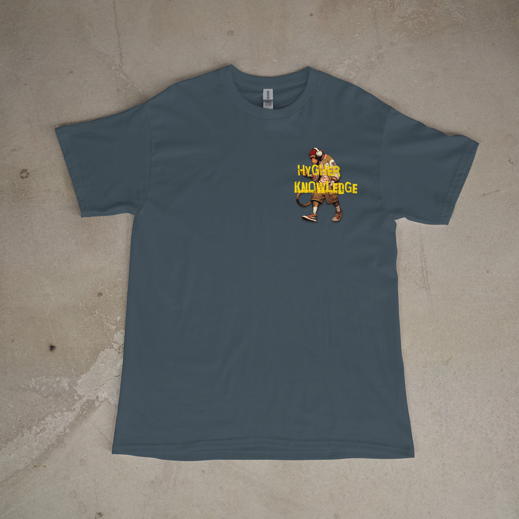 "Greatness Never Settles" Full Back Design with Gold Front Pocket Logo T Shirt