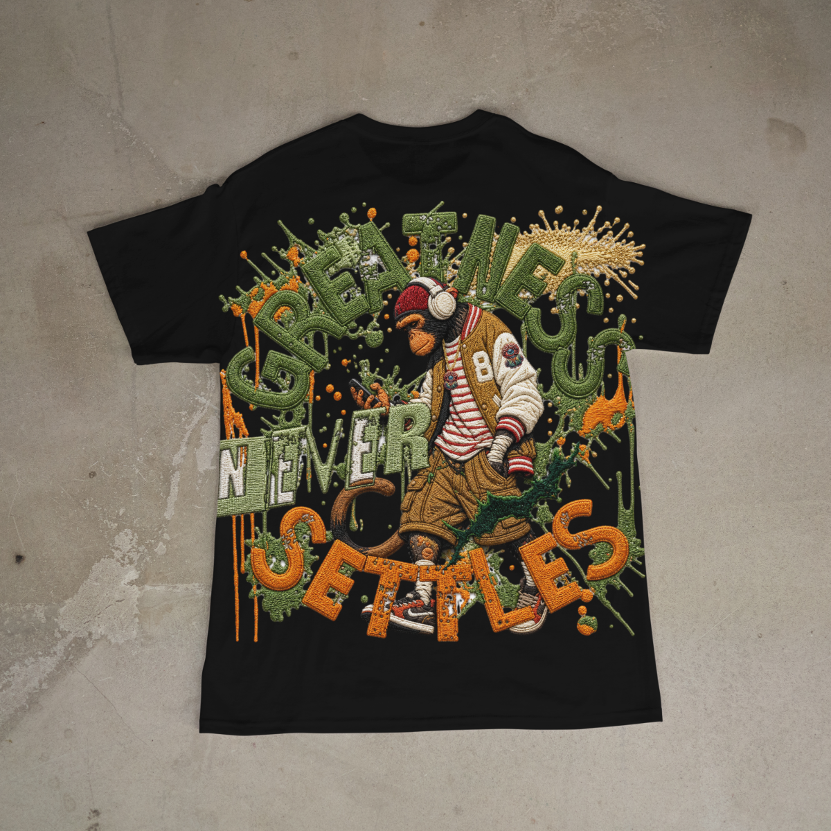 Greatness Never Settles Tee Green