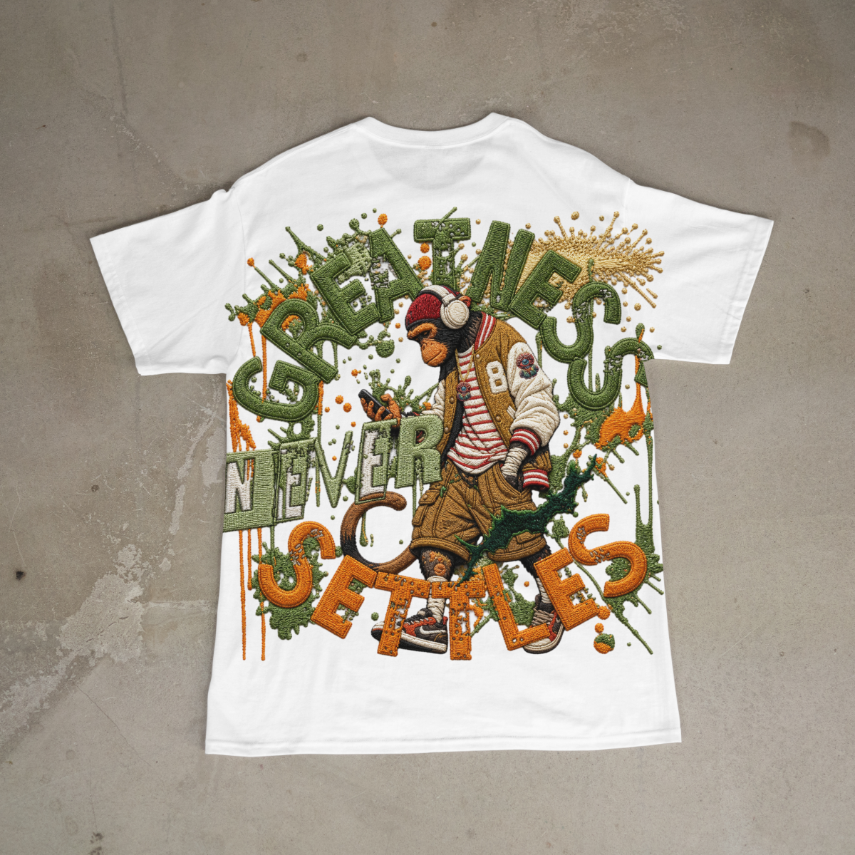 Greatness Never Settles Tee Green
