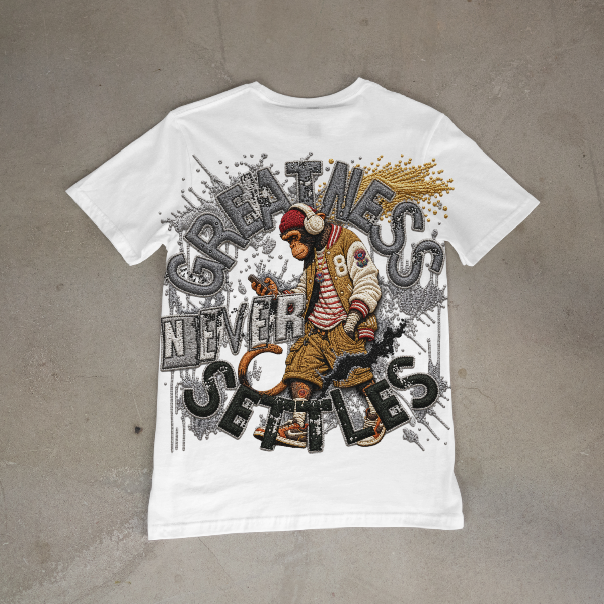 Greatness Never Settles Tee Grey