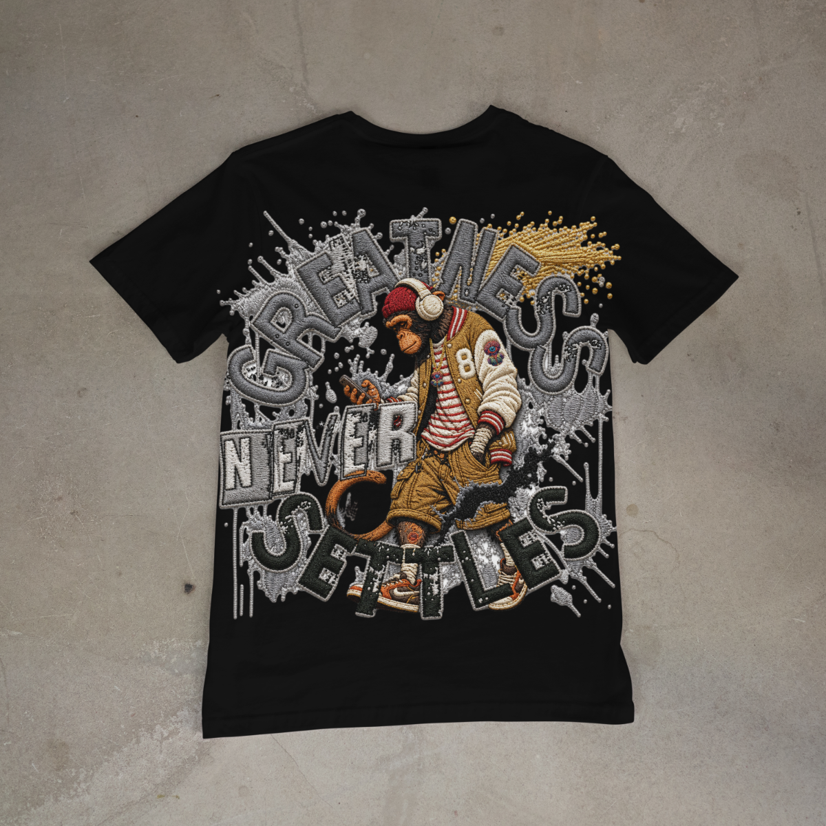 Greatness Never Settles Tee Grey