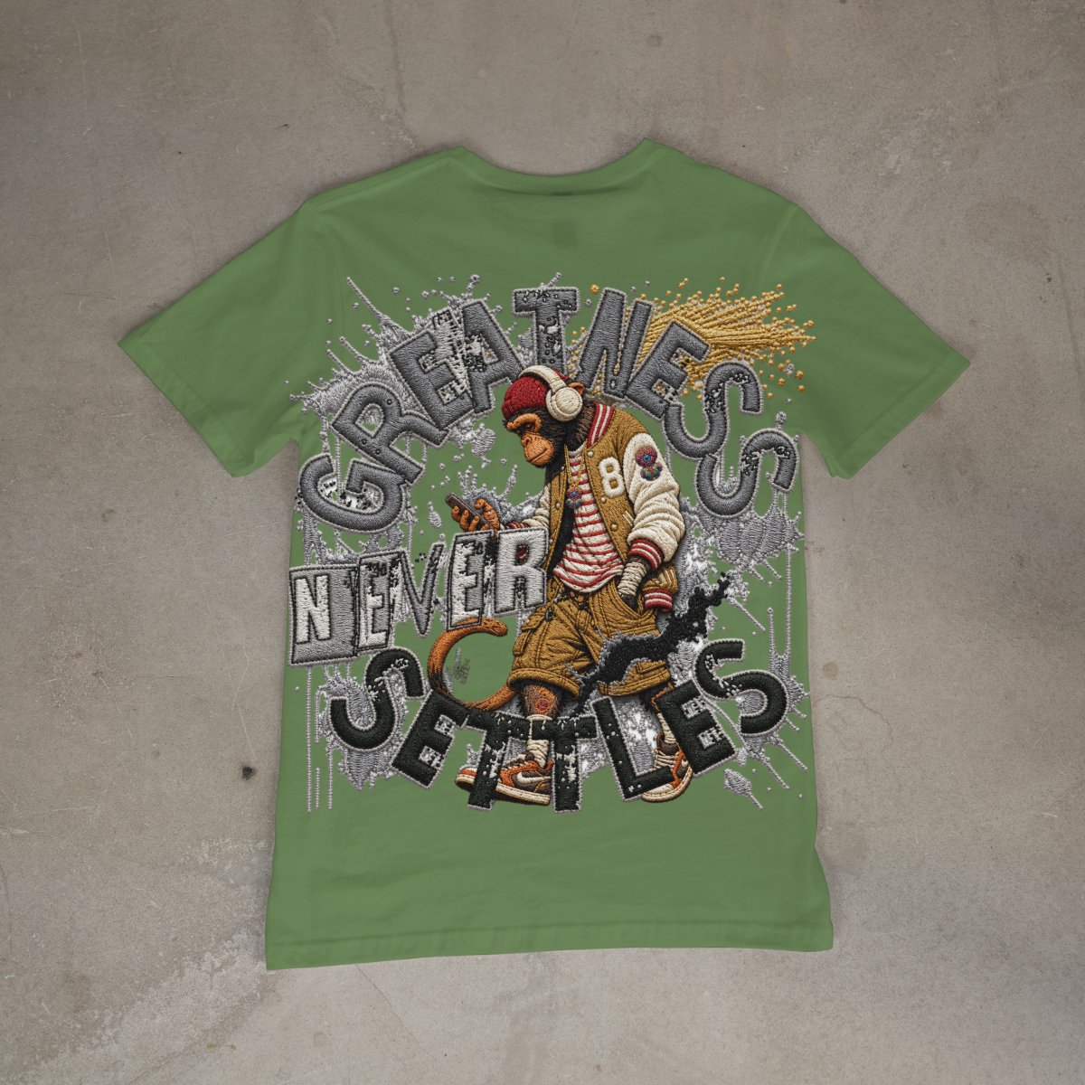 Greatness Never Settles Tee Grey