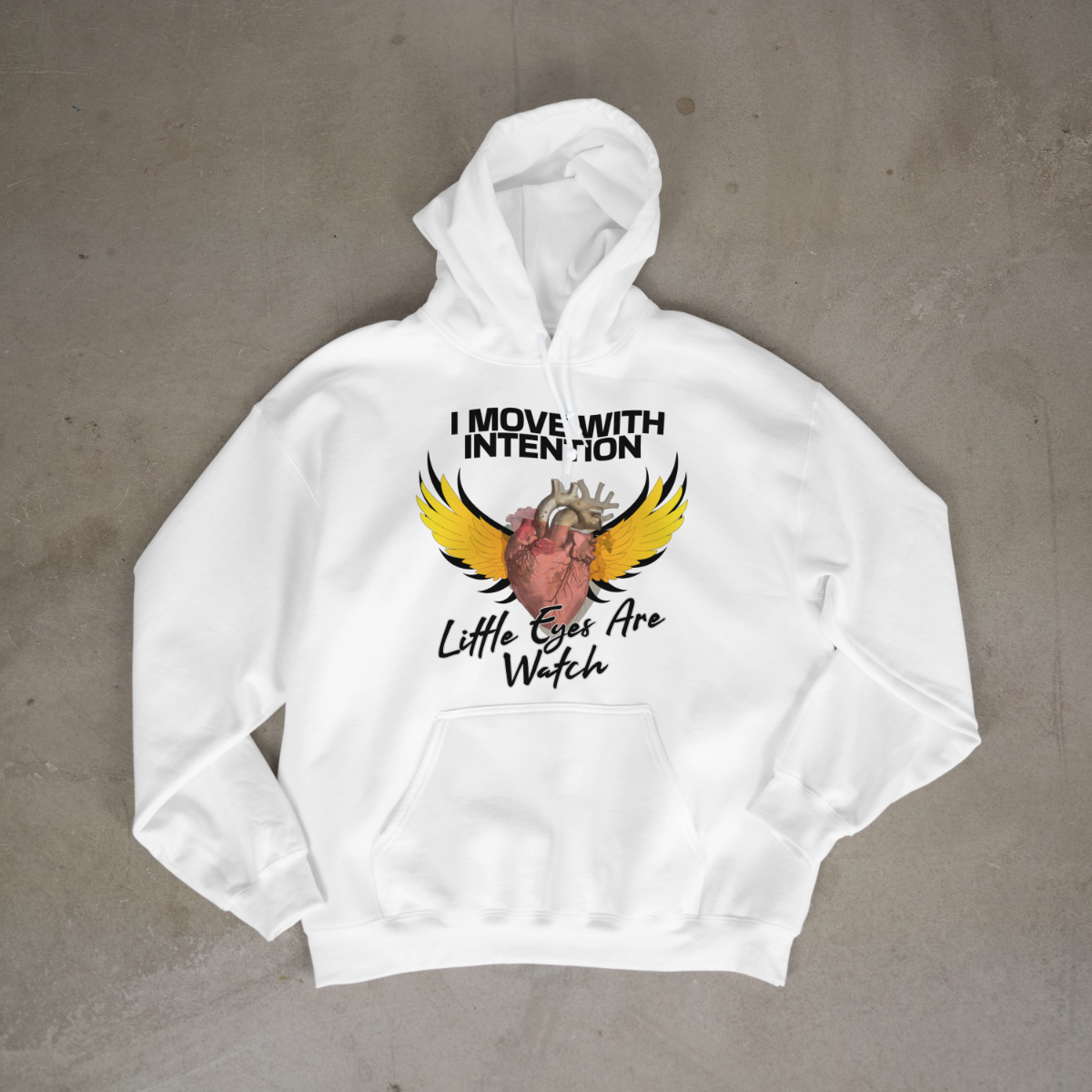 I MOVE WITH INTENTION WOMENS HOODIE